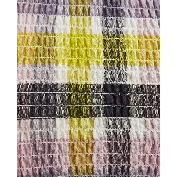 TORRID Plaid Peplum Babydoll Gauze Smocked Off-Shoulder Top NWT Size 1 - Picture 4 of 5